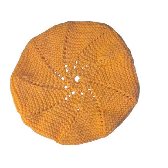 NEW! Hand Crocheted Peach Colour Tam Hat 4503 - Picture 5 of 5